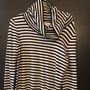Calvin Klein striped turtleneck black and white
